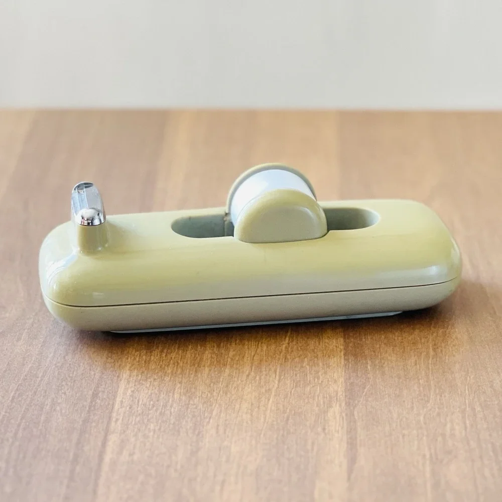 Vintage ELDON Desk Top Tape Dispenser Flip Up Mod Design Almond Retro MCM 1981